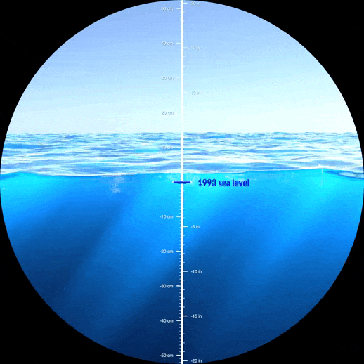 Vie et Terre Cette animation de la NASA permet de visualiser l’ampleur de la montée des océans
